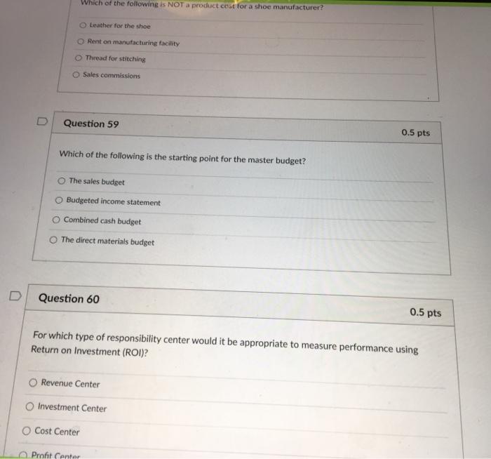 Solved Which of the following is NOT a product cost for a | Chegg.com