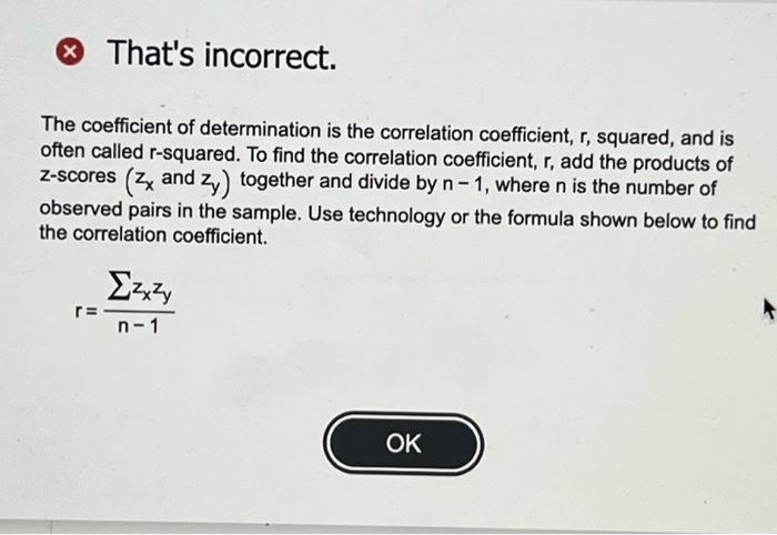 Coefficient of Determination Formula