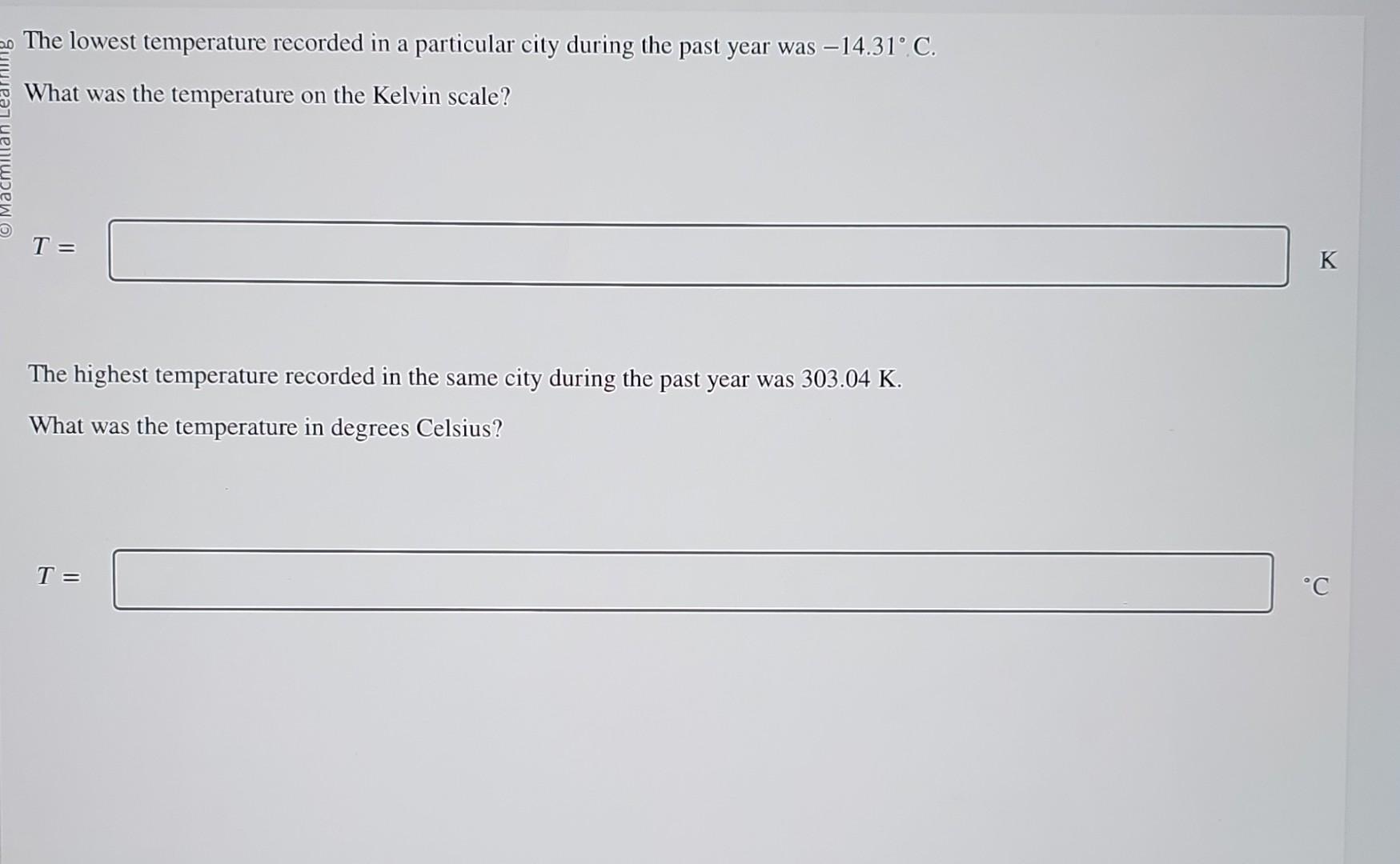 Solved The lowest temperature recorded in a particular city | Chegg.com