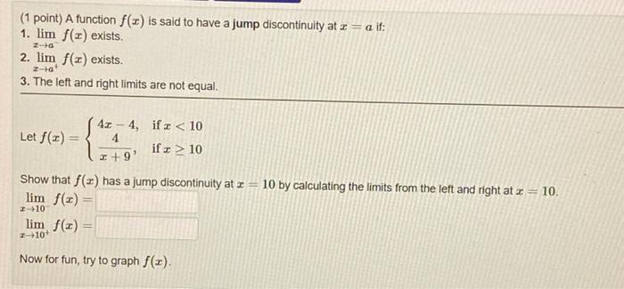 Solved (1 point) For what value of the constant c is the | Chegg.com