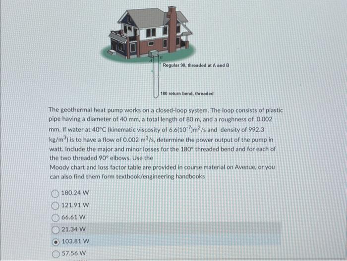 Solved The Geothermal Heat Pump Works On A Closed-loop | Chegg.com