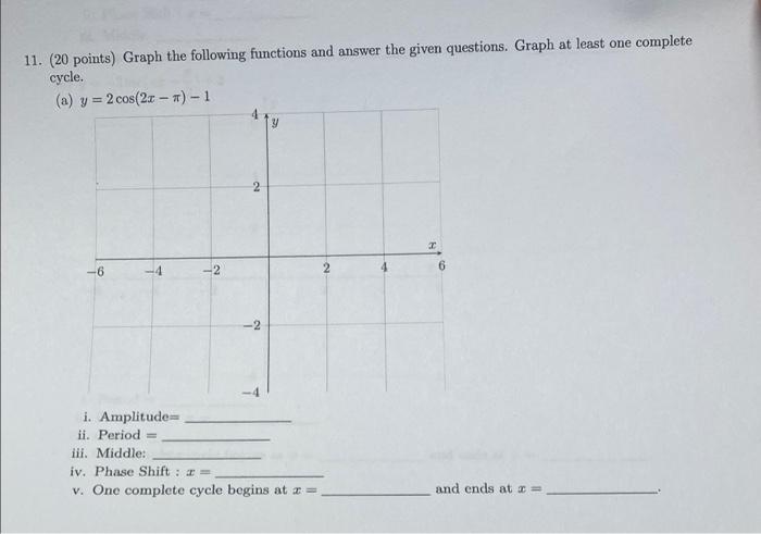Solved 11. (20 points) Graph the following functions and | Chegg.com