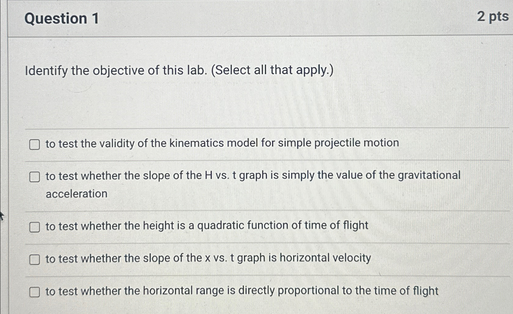 Solved Question 12 ﻿ptsIdentify the objective of this lab. | Chegg.com