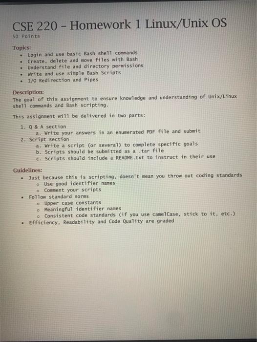Part 2 -Scripting Write a bash script Une thell | Chegg.com