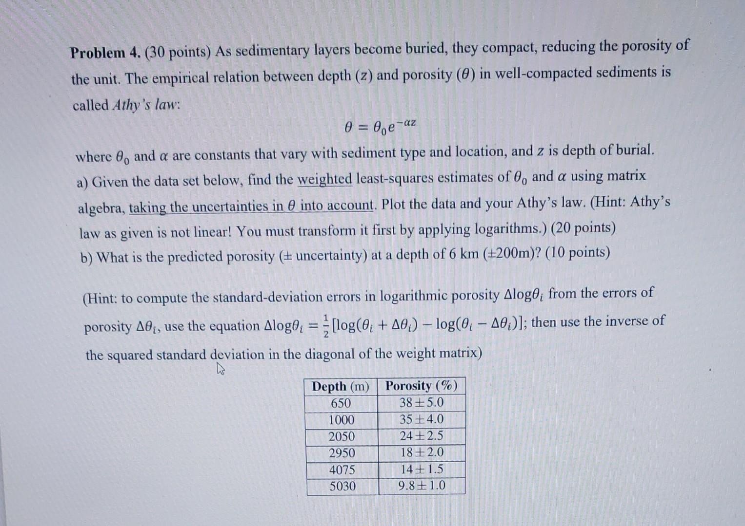 Solved Problem 4. ( 30 Points) As Sedimentary Layers Become | Chegg.com