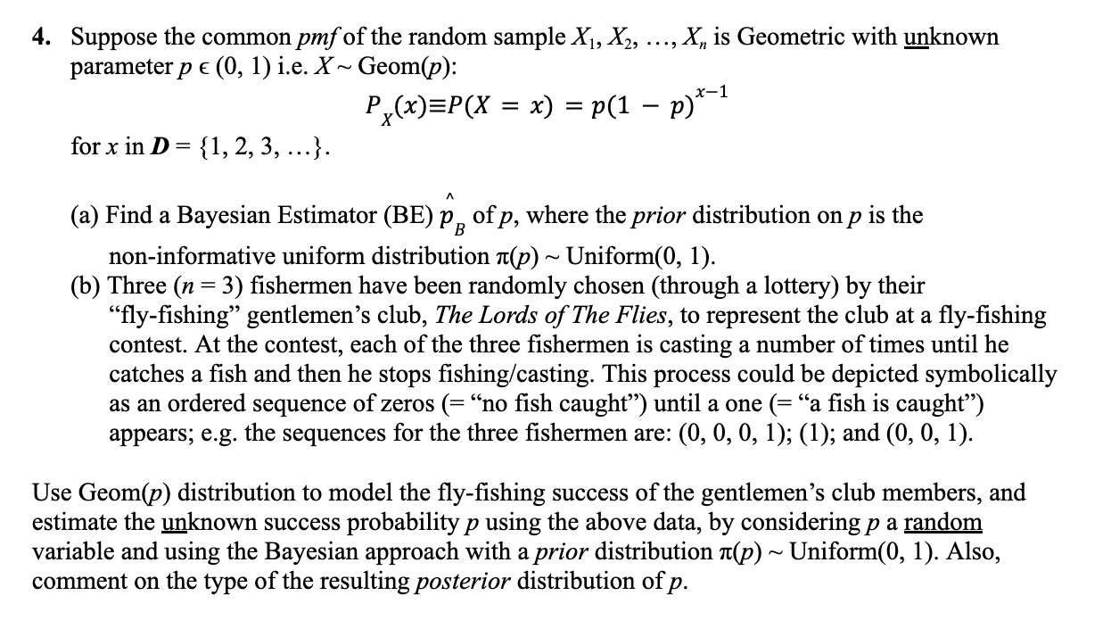 Solved Suppose the common pmf ﻿of the random sample