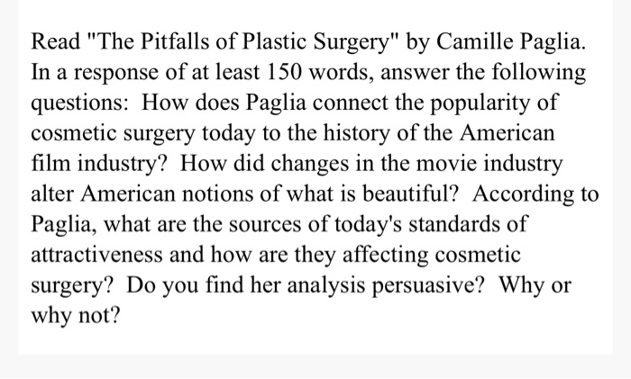 Read The Pitfalls Of Plastic Surgery Camille Chegg 