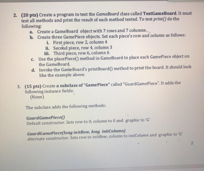 Solved Provide codes for GameBoard: class GameBoard { | Chegg.com