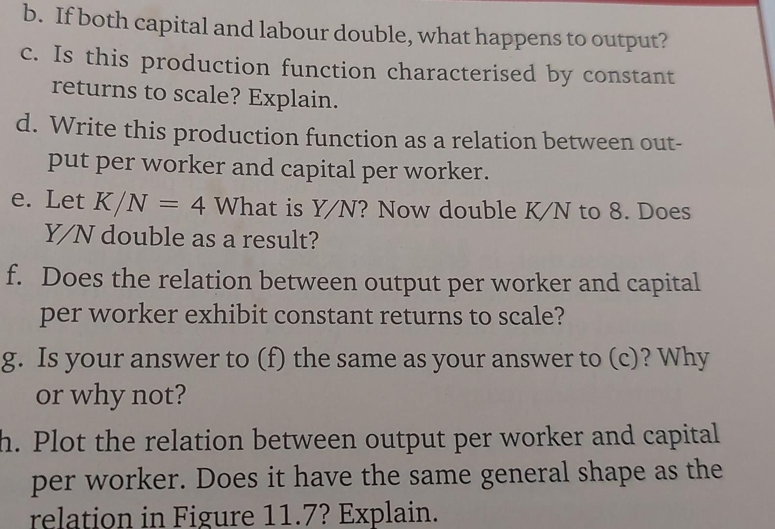Solved b. If both capital and labour double, what happens to | Chegg.com