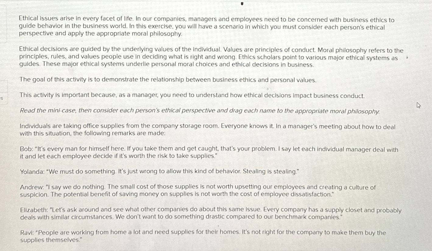 Solved Ethical issues arise in every facet of life. In our | Chegg.com
