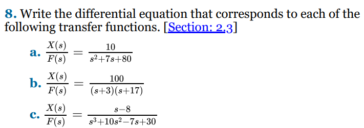 Solved Write the differential equation that corresponds to | Chegg.com