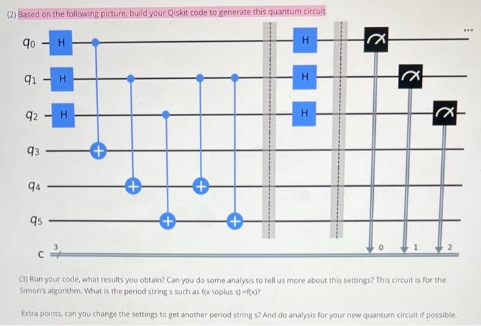 Solved (2) Based on the following picture, build your Qiskit | Chegg.com