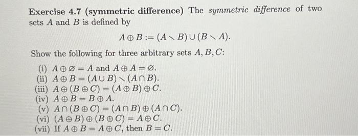 symmetric difference of two sets formula