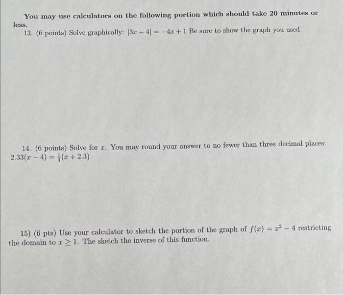 solved-you-may-use-calculators-on-the-following-portion-chegg