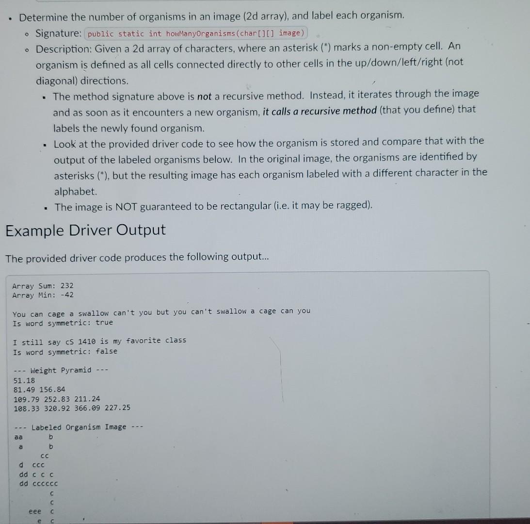 Solved In this assignment you'll write code to solve various | Chegg.com