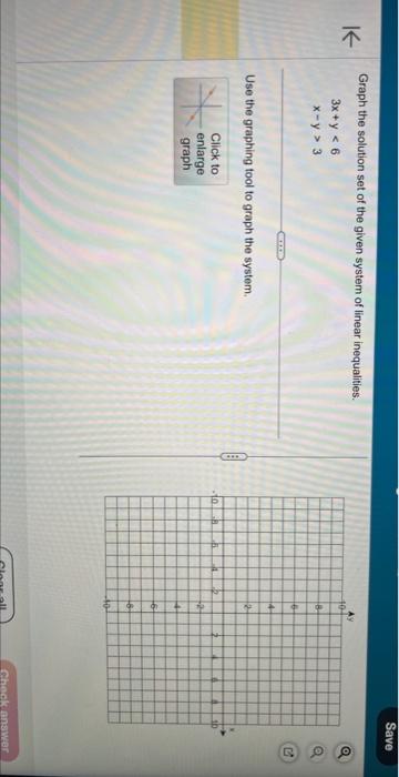 Solved Graph the solution set of the given system of linear | Chegg.com
