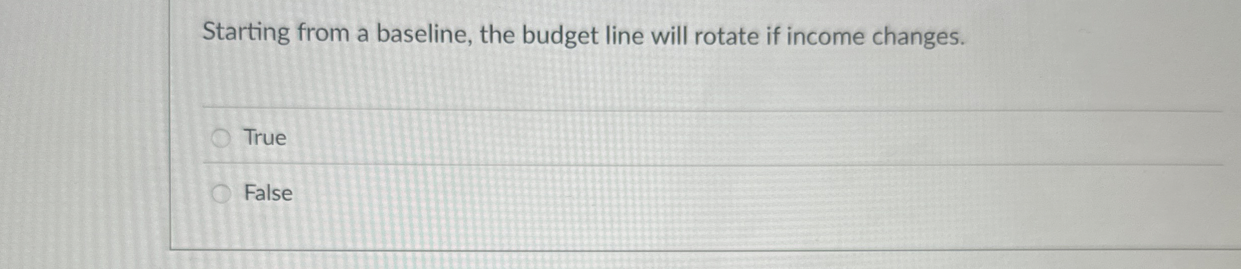 High Quality SOLUTION Starting from a baseline, the budget line will ...
