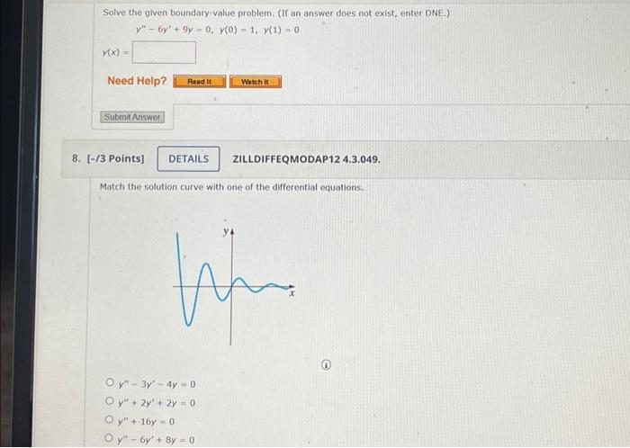 Solved Solve the given boundary-value problem. (If an answer | Chegg.com