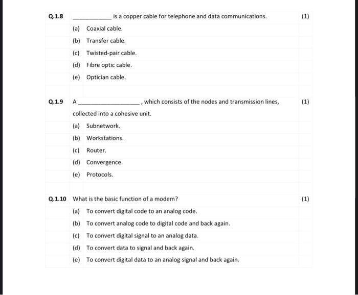 Solved Multiple-choice Questions: Select One Correct Answer | Chegg.com