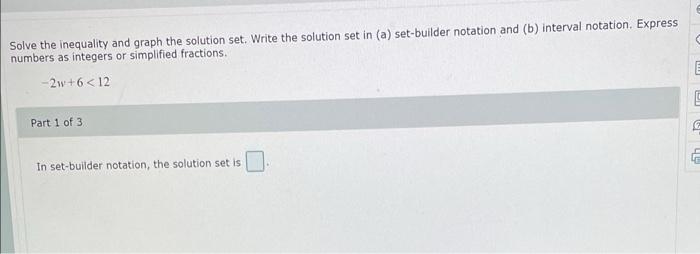 Solved Solve the inequality and graph the solution set. | Chegg.com