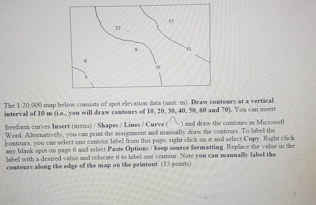 Solved 17 12 9 15 6 10 5 The 1-20,000 map below consists of | Chegg.com