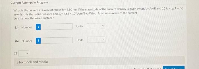 Solved What is the current in a wire of radius R=4.50 mm if | Chegg.com