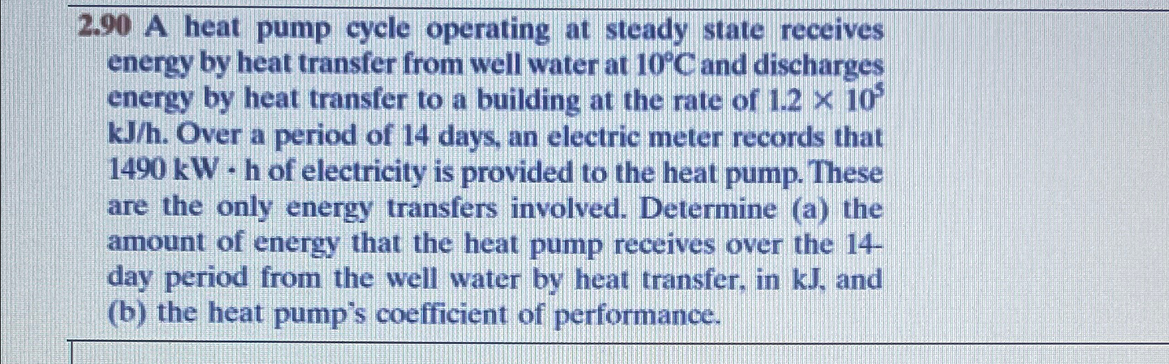 Solved 2.90 ﻿A heat pump cycle operating at steady state | Chegg.com