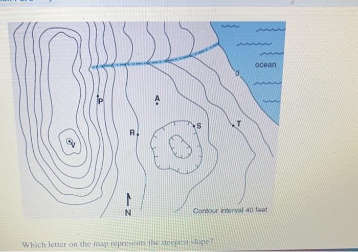 Solved Which letter on the map represents the gentlest | Chegg.com