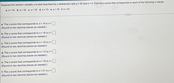 Solved Suppose the random variable x is best described by a | Chegg.com