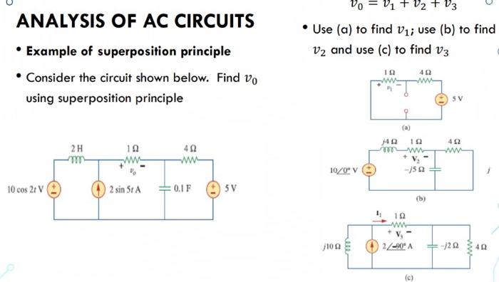 Solved ANALYSIS OF AC CIRCUITS - Use (a) to find v1; use (b) | Chegg.com