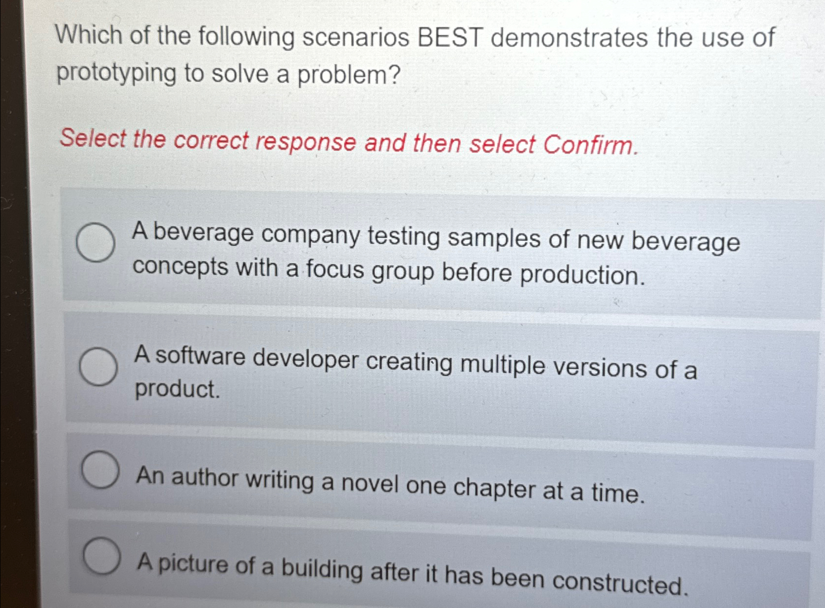 Solved Which Of The Following Scenarios BEST Demonstrates | Chegg.com