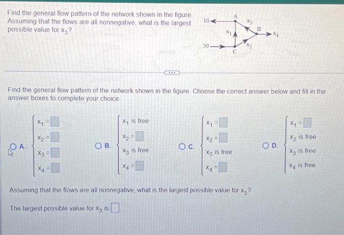 Solved Find the general flow pattern of the network shown in | Chegg.com
