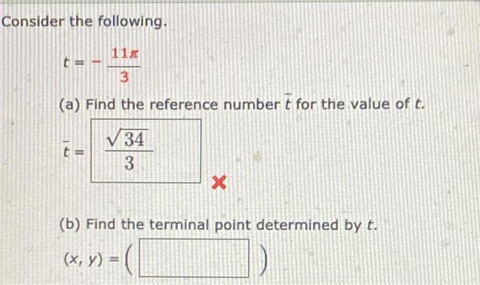 Solved Consider the following. 11 3 (a) Find the reference | Chegg.com