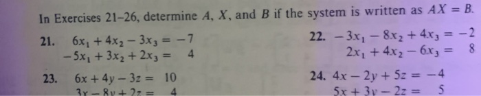 Solved In Exercises 21-26, Determine A, X, And B If The | Chegg.com