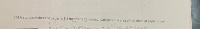 standard sheet of paper is 8.5 x 11 inches