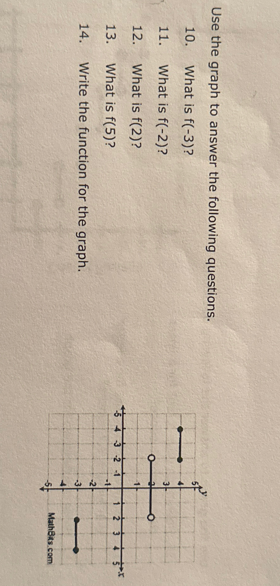 Solved Use the graph to answer the following questions.10. | Chegg.com