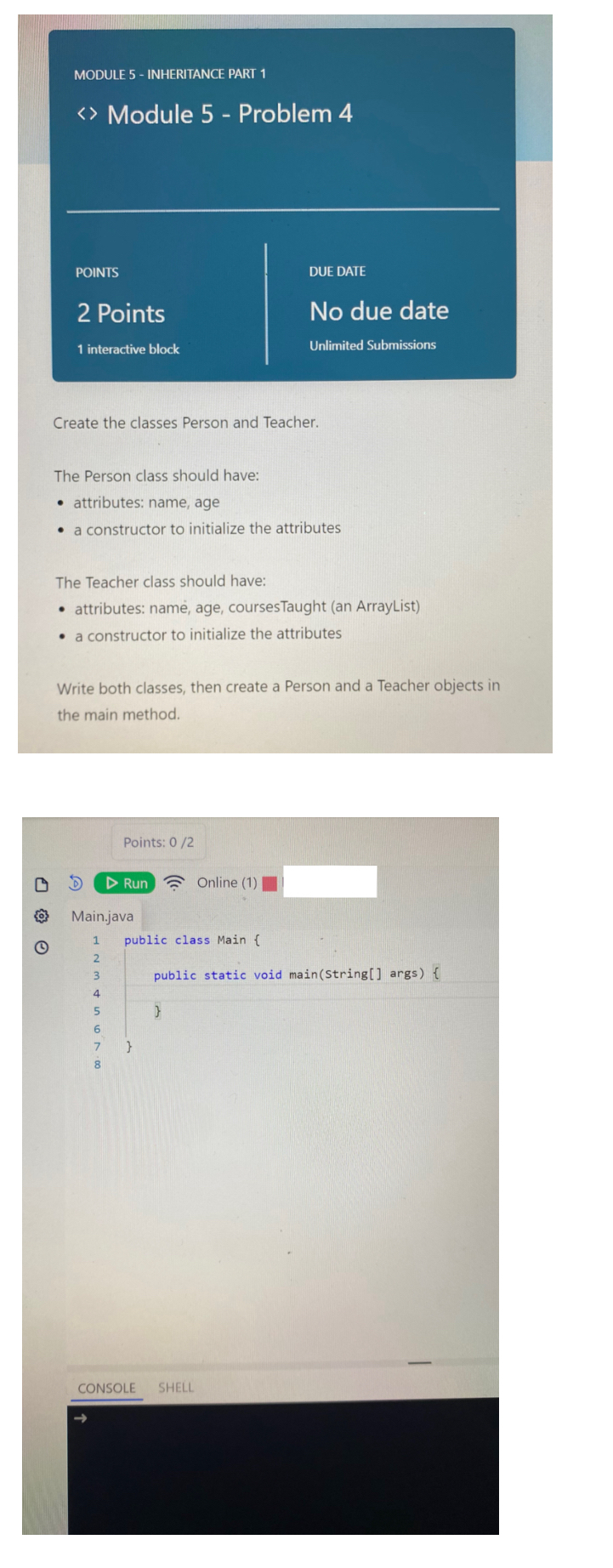 Solved Please help in Java | Chegg.com