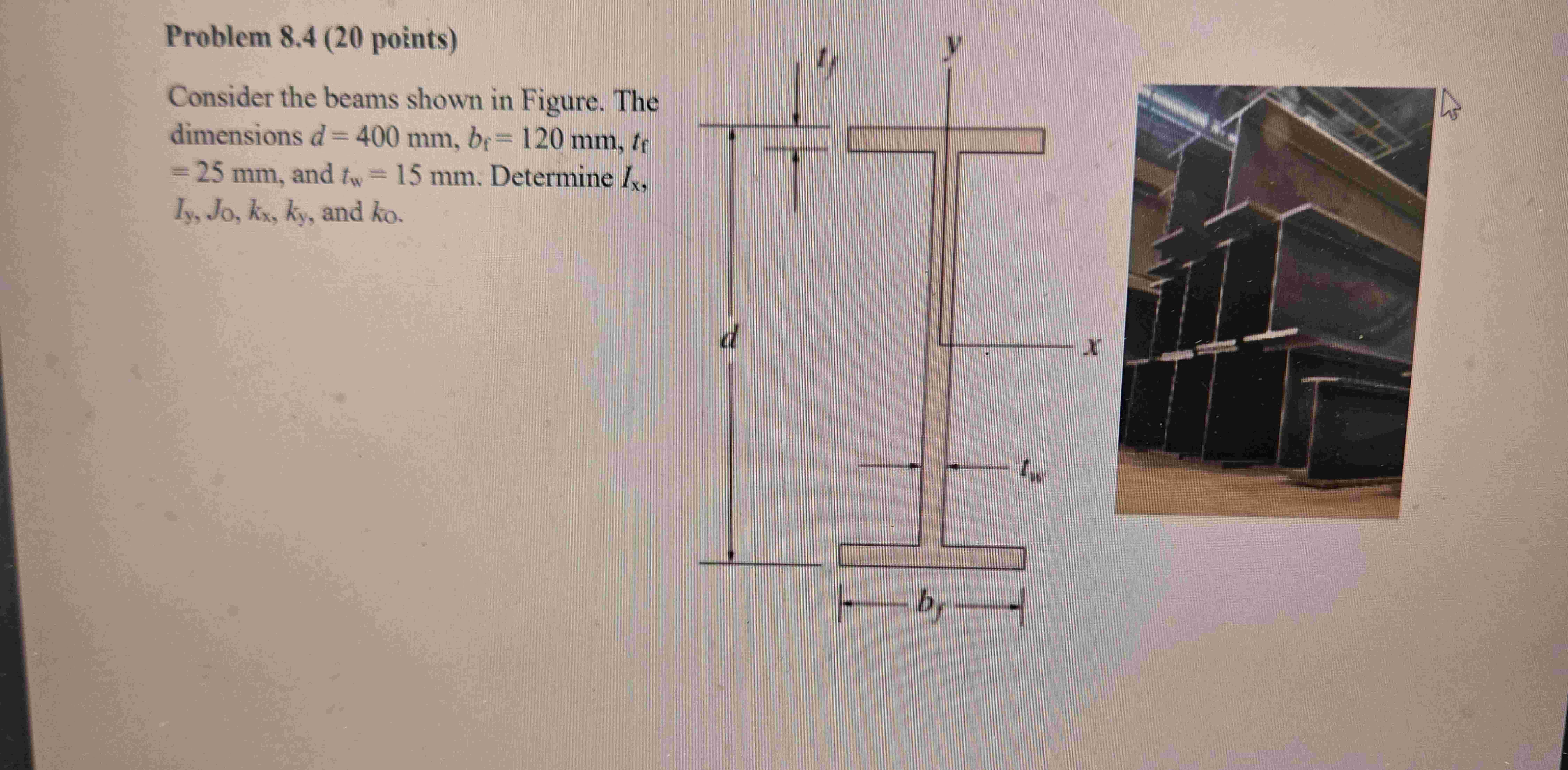 Solved by an EXPERT Problem 8.4 (20 ﻿points)Consider the beams shown in ...