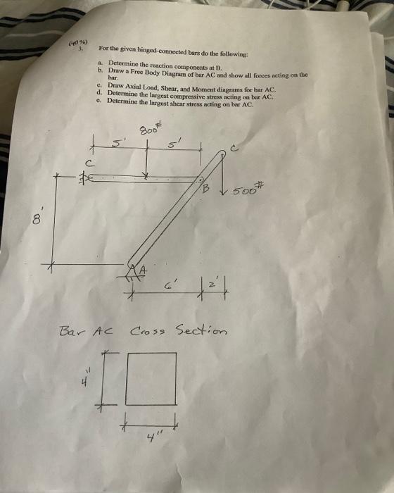 [Solved]: (apd 5 ) 3. For The Given Hinged-connected Bars D