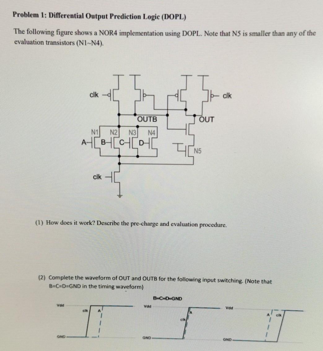 Problem 1 Differential Output Prediction Logic