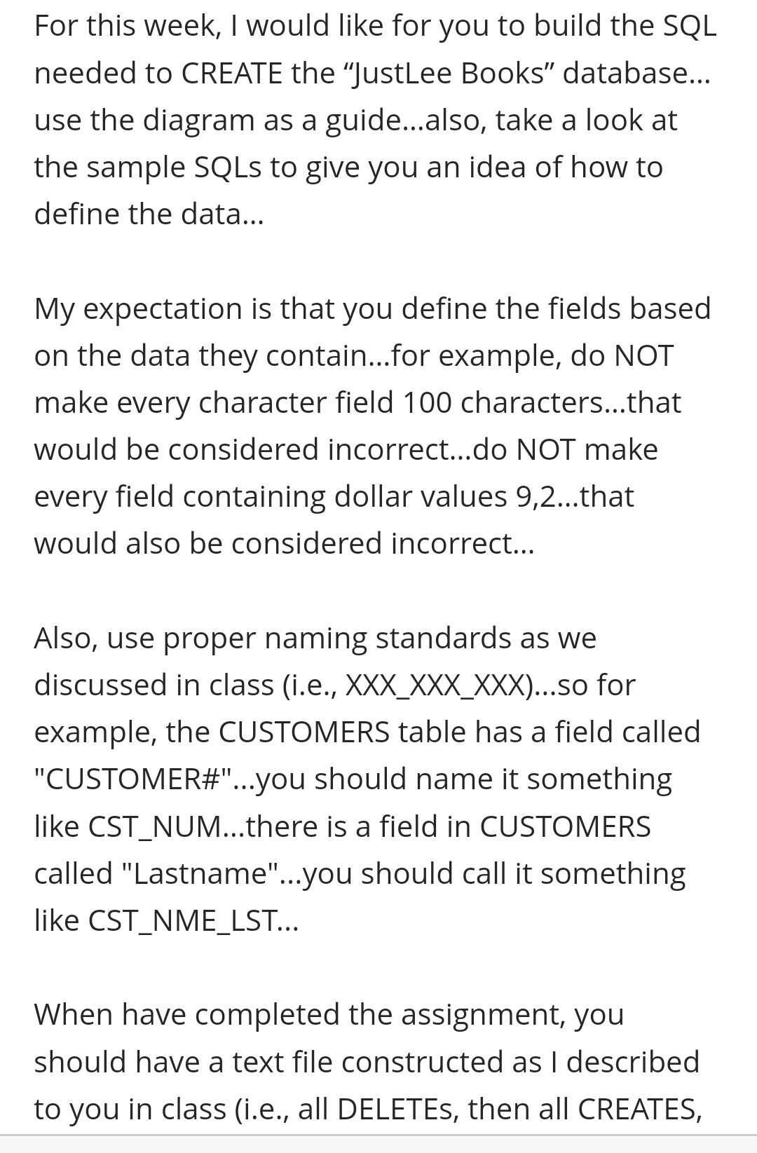 For This Week I Would Like For You To Build The Sql Chegg