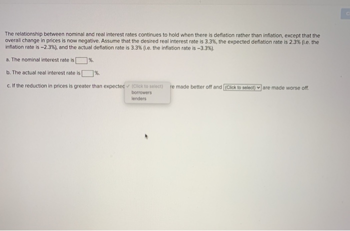 Solved The relationship between nominal and real interest | Chegg.com