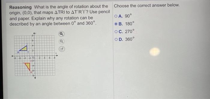 Solved Reasoning What is the angle of rotation about the | Chegg.com