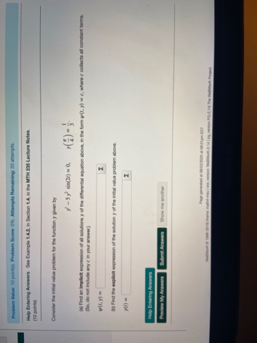 Solved Problem Value: 10 point(s). Problem Score: 0%. | Chegg.com