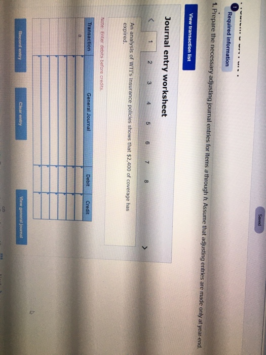 Solved Required information Problem 3-3A Preparing adjusting | Chegg.com