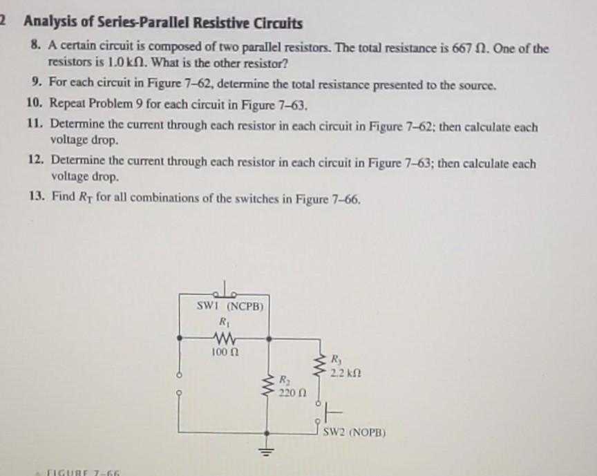 Analysis of Series-Parallel Resistive Circuits 8. A | Chegg.com