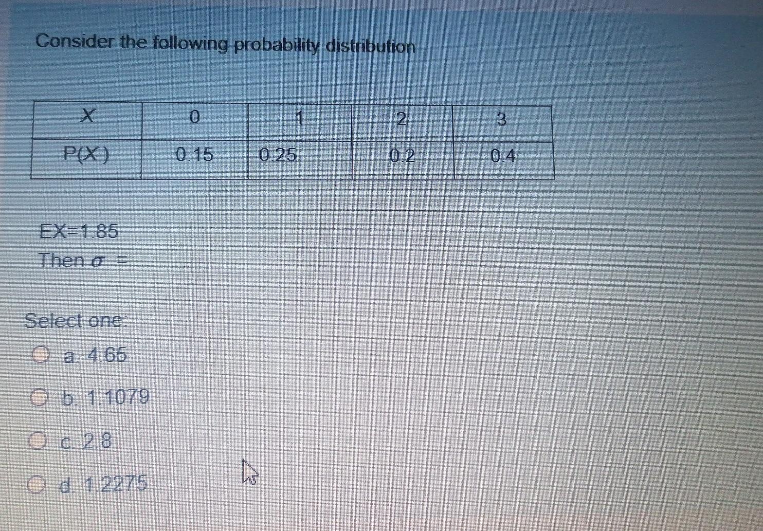 Solved Consider the following probability distribution 2 Pex | Chegg.com