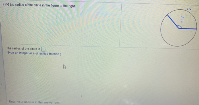 Solved Find the radius of the circle in the figure to the | Chegg.com