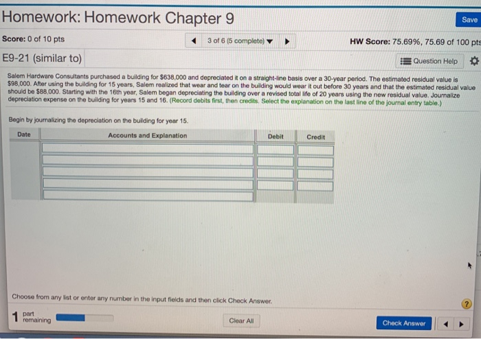 Solved Save Homework: Homework Chapter 9 Score: 0 of 10 pts | Chegg.com