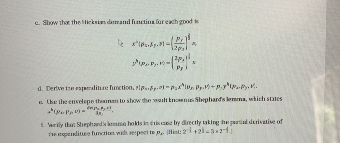 Solved 3 Hicksian Demand Under Cobb Douglas In The Lectur Chegg Com